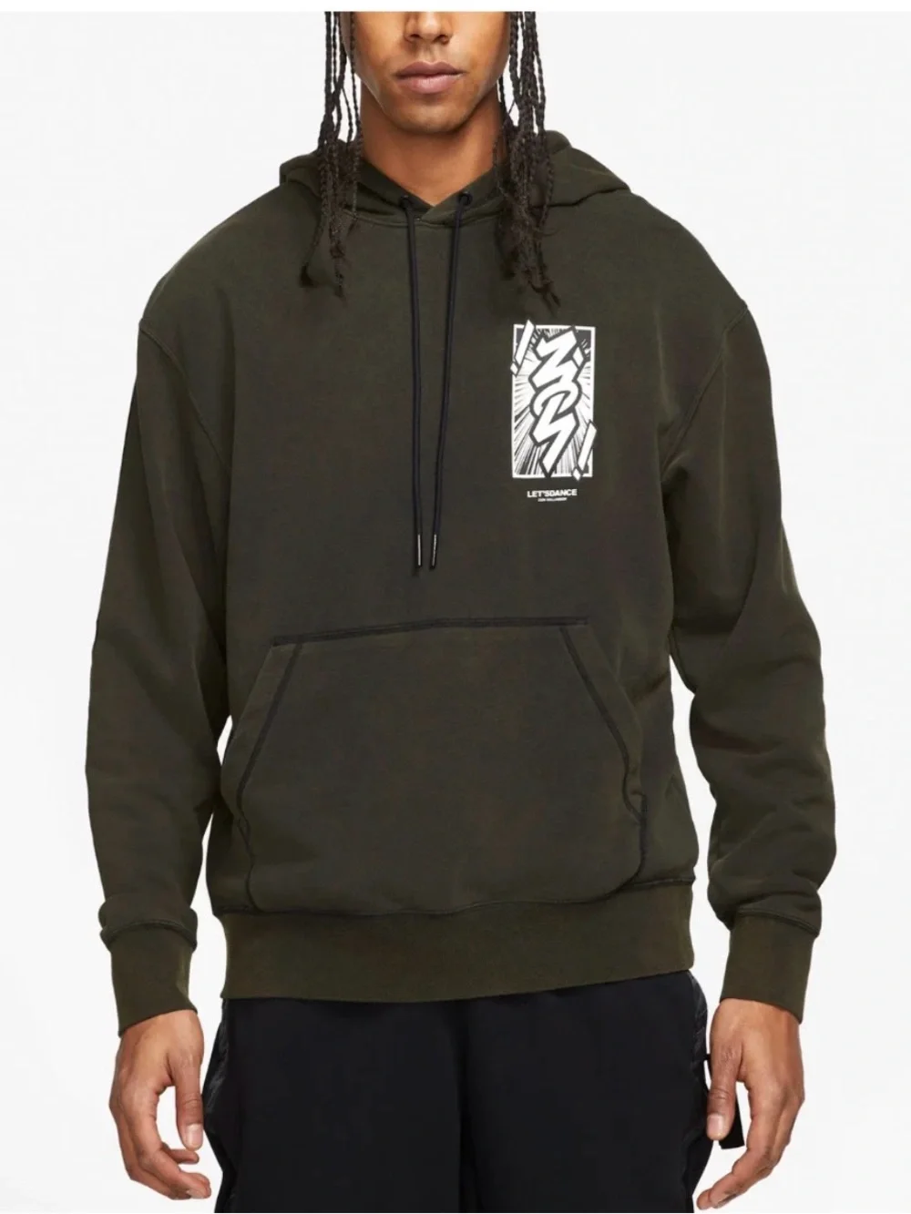 Jordan Zion Dri-FIT Performance Fleece Hoodie Olive Green Men’s Size Small